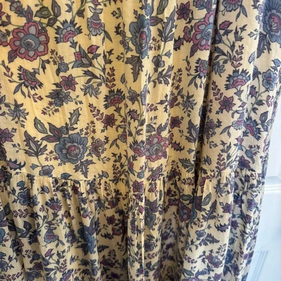 Spell And The Gypsy Collective Floral Puff  Sleeve Maxi Dress Blue Size S Boho - Picture 13 of 16